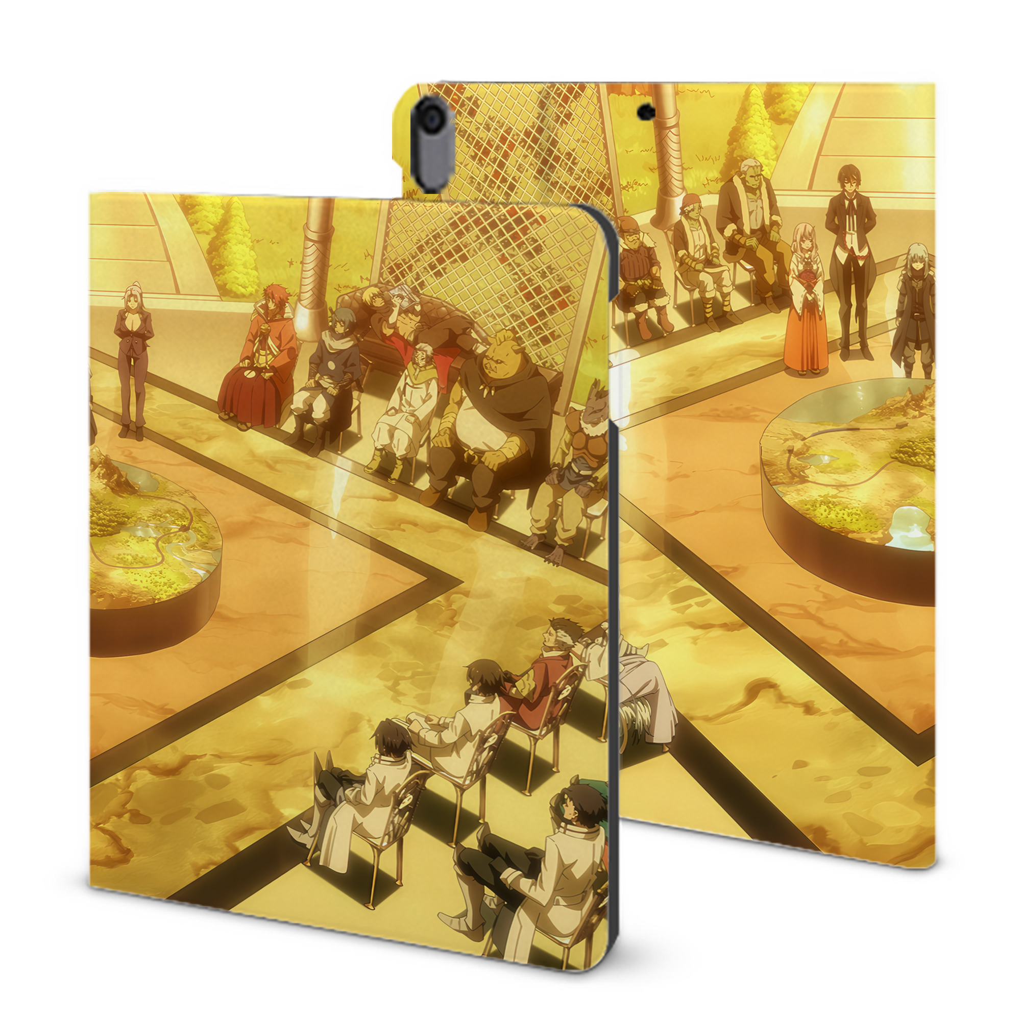 （画像用） 転スラ Regarding Reincarnated to Slime IPad ケース ブック型 PUレザー TPU 耐衝撃 軽量 薄型 ペン収納なし 全面保護 IPad 各モデル対応